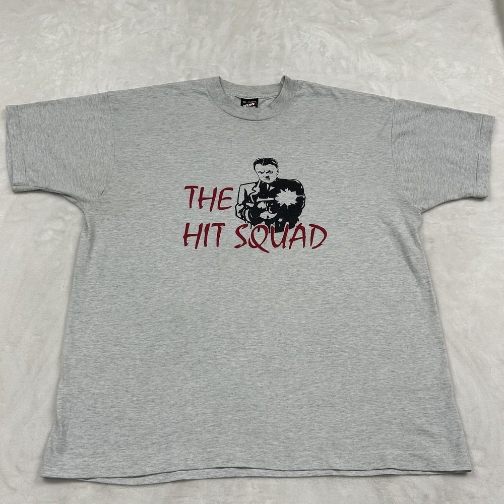 Fruit of the Loom The Hit Squad mafia T-Shirt Mens XL Graphic Single Stitch 90s